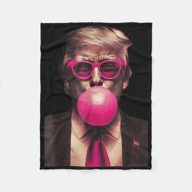 Trump Bubble Gum Roligt  Fleecefilt (Framsidan)