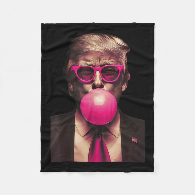 Trump Bubble Gum Roligt  Fleecefilt (Framsidan)