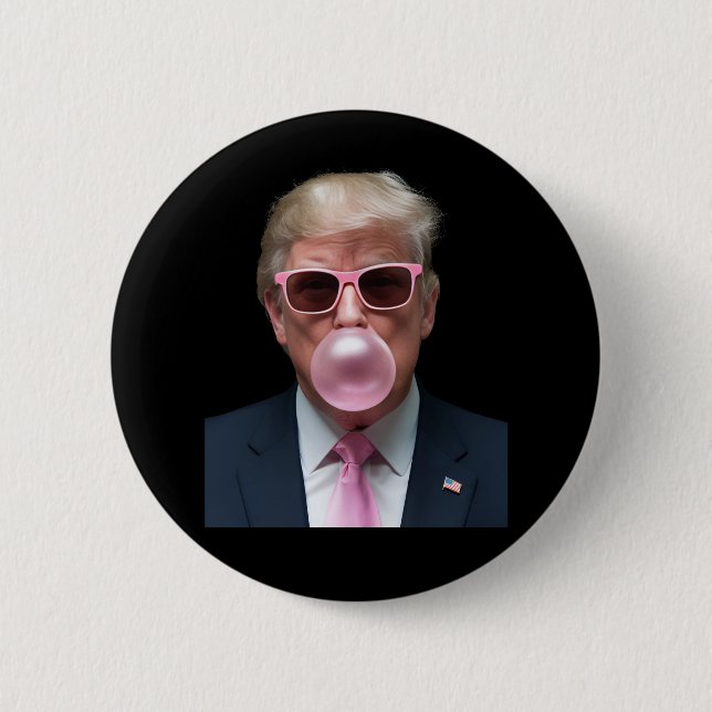 Trump Bubble Gum Rosa Funny USA:s president Knapp (Framsida)