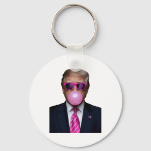 Trump Bubble Gum Rosa Nyckelring