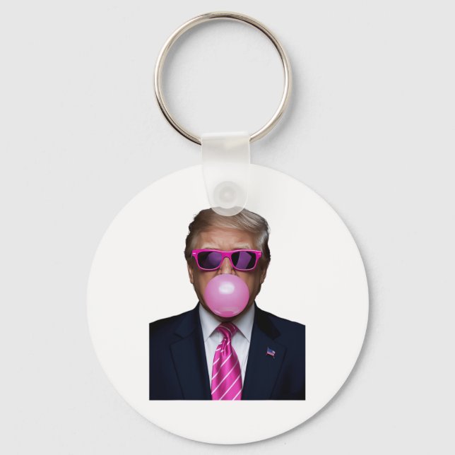 Trump Bubble Gum Rosa Nyckelring (Framsida)
