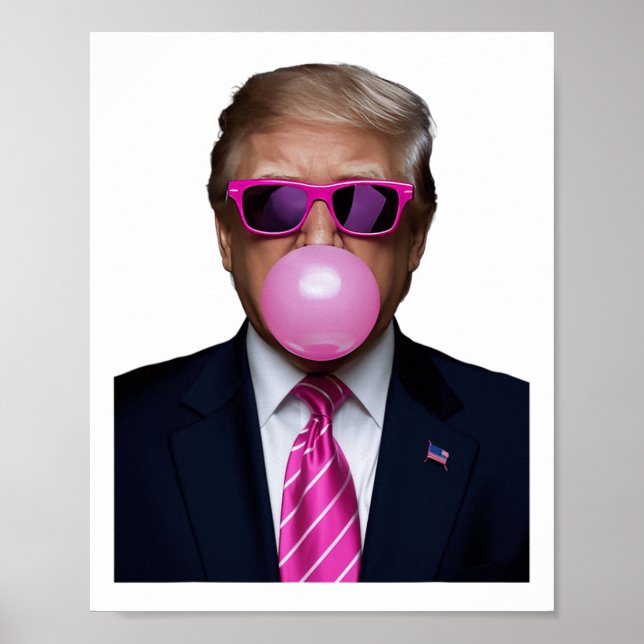 Trump Bubble Gum Rosa Poster (Framsidan)