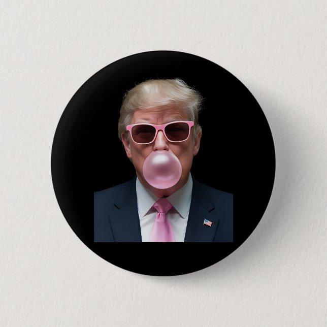 Trump Bubble Gum Rosa Rolig USA President Knapp (Framsida)