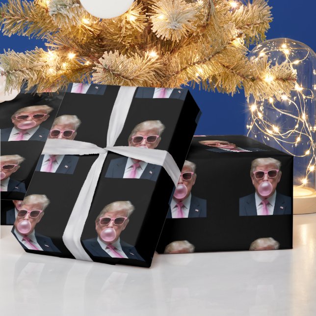 Trump Bubble Gum Rosa Rolig USA President Presentpapper (Helgdagar)