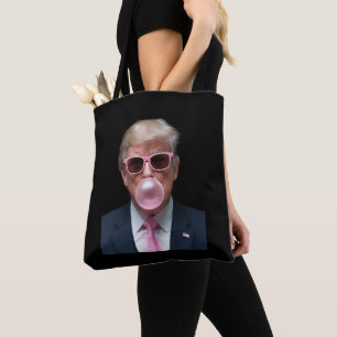 Trump Bubble Gum Rosa Rolig USA President Tygkasse