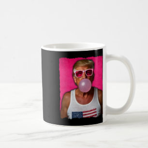 Trump Bubble Gum Rosa Solglasögon USA Flagga Rolig Kaffemugg