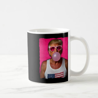 Trump Bubble Gum Rosa Solglasögon USA Flagga Rolig Kaffemugg