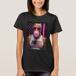 Trump Bubble Gum Rosa Sungles USA flagga Funny _2 T Shirt
