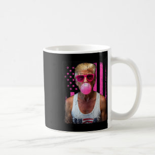 Trump Bubble Gum Rosa Sungles USA flagga Funny Kaffemugg