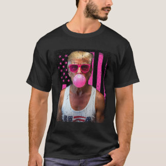 Trump Bubble Gum Rosa Sungles USA flagga Funny T Shirt