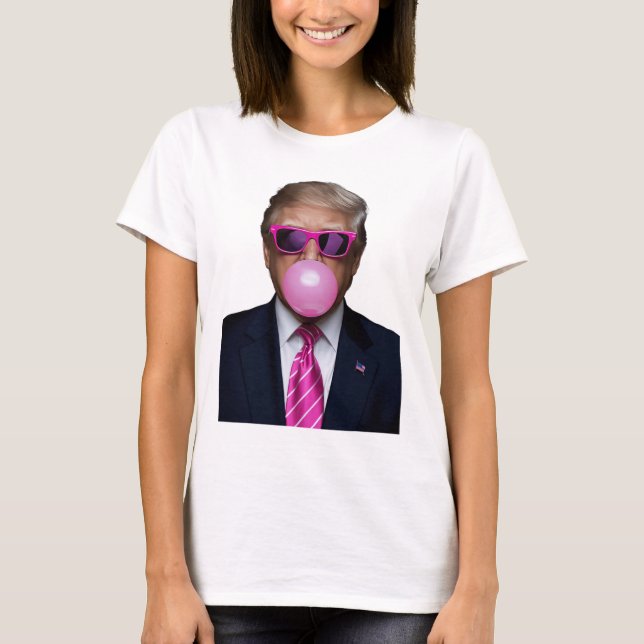 Trump Bubble Gum Rosa T Shirt (Framsida)