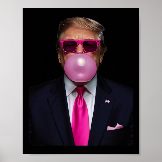 Trump Bubble Gum Shirt 2024 President Funny C Poster (Framsidan)