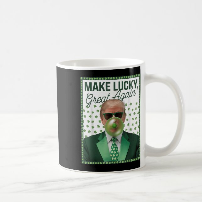 Trump Bubble Gum St. Patricks Day Funny Kaffemugg (Höger)