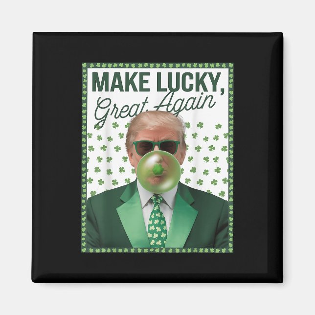 Trump Bubble Gum St. Patricks Day Funny Magnet (Framsidan)