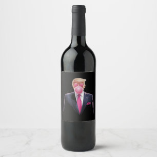 Trump Bubble Gum Vinflaska Etikett
