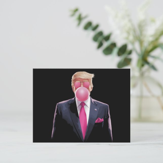 Trump Bubble Gum Vykort (Stående Fram)