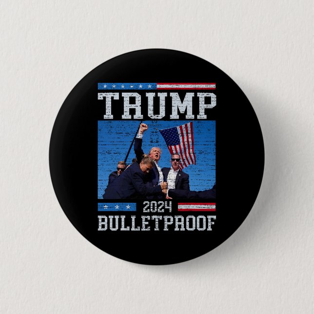 Trump Bulletsecure Fight Fist Legend Donald Trump  Knapp (Framsida)