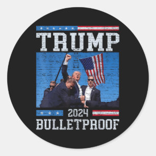 Trump Bulletsecure Fight Fist Legend Donald Trump Runt Klistermärke