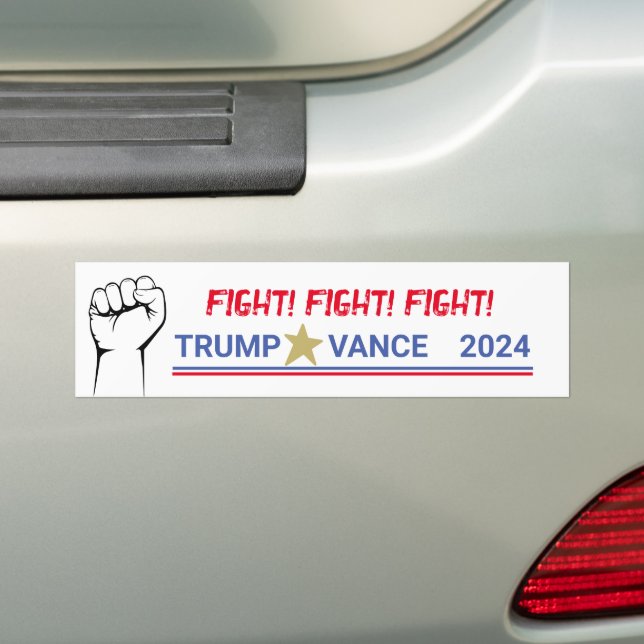 Trump Bumper Sticker Fight! Kämpa! Kämpa! Bildekal (På Bil)