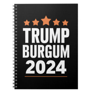 Trump Burgum för president 2024 USA-valet Anteckningsbok