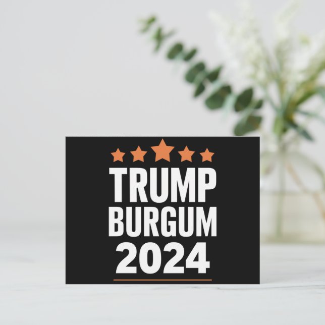 Trump Burgum inför valet till USA 2024 Vykort (Stående Fram)