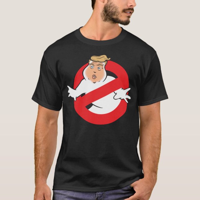 Trump Busters Funny Ghost Anti-Trump Halloween T Shirt (Framsida)