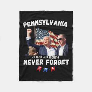 Trump Butler Pennsylvania Glöm aldrig bort Fleecefilt