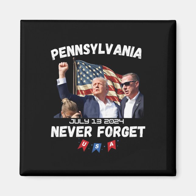 Trump Butler Pennsylvania Glöm aldrig bort Magnet (Framsidan)