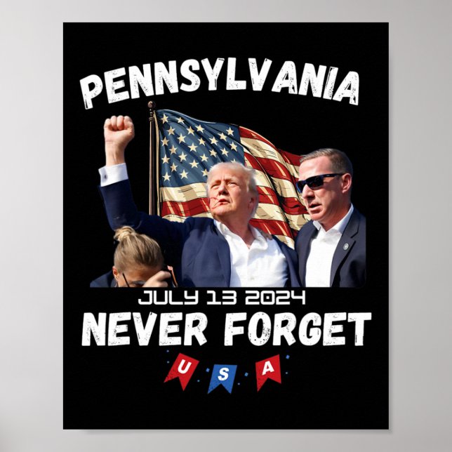 Trump Butler Pennsylvania Glöm aldrig bort Poster (Framsidan)