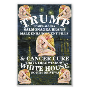 TRUMP CANCER VD STD RFK CANCER CURE DRIVE FÖNSTER FOTOTRYCK