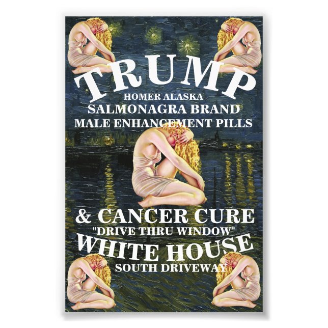TRUMP CANCER VD STD RFK CANCER CURE DRIVE FÖNSTER FOTOTRYCK (Framsidan)