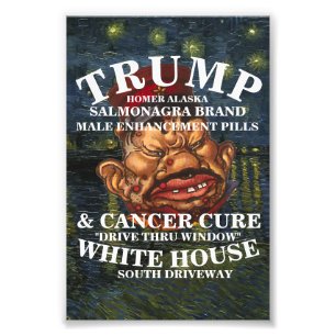 TRUMP CANCER VD STD RFK CANCER CURE DRIVE FÖNSTER FOTOTRYCK