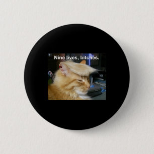 Trump Cat Nine Lives Funny Trump 2024 Omröstningsv Knapp