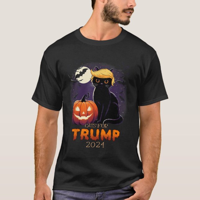 Trump Cat Shirts Black Cat Halloween Costume Cat L T Shirt (Framsida)