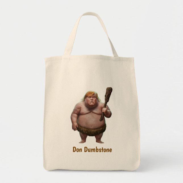 Trump Caveman Tote Bag Tygkasse (Framsidan)
