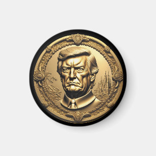 TRUMP CGI Collecsible Guld Art-Coin Doubloon Magnet