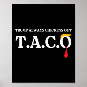 Trump Chickar Alltid Ut, Låt Oss Gå Taco Roligt Me Poster