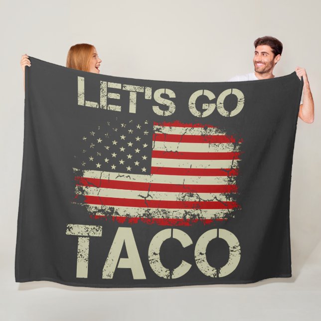 Trump Chickar Alltid Ut Nu Kör Vi Taco Fleecefilt (På plats)