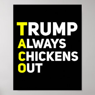 Trump Chickar Alltid Ut Roligt Trump Tariff Skämt Poster