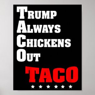 Trump Chickar Alltid Ut Taco Handel Rolig Meme 3 Poster
