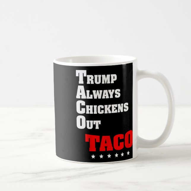 Trump Chickar Alltid Ut Taco Handel Roligt Meme 3  Kaffemugg (Höger)