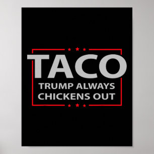 Trump Chickar Alltid Ut Taco Handel Roligt Meme 4 Poster