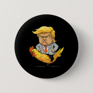 Trump Chicken Jockey Satir - Rolig Politisk Humor Knapp