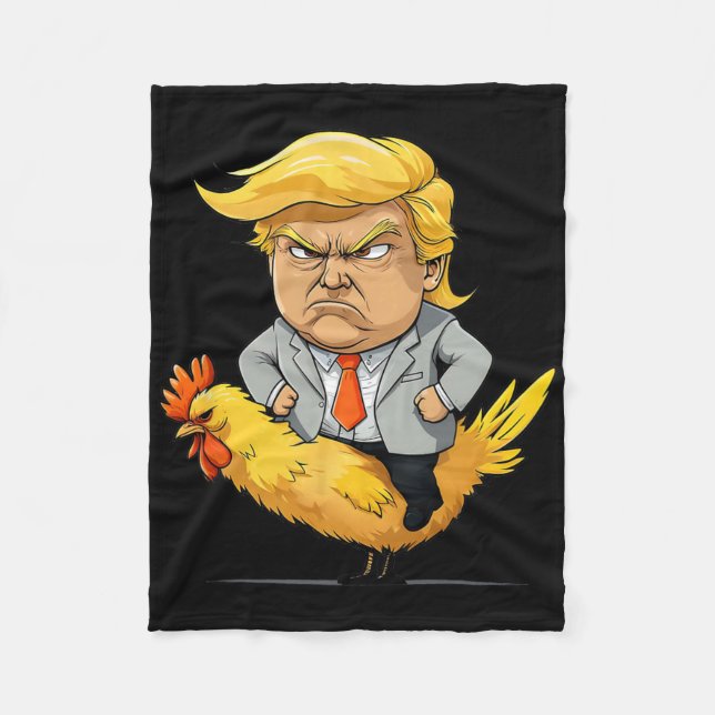 Trump Chicken Jockey Satire - Lustigt politiskt hu Fleecefilt (Framsidan)