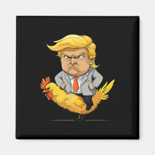 Trump Chicken Jockey Satire - Rolig Politisk Humor Magnet