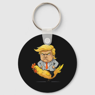 Trump Chicken Jockey Satire - Rolig Politisk Humor Nyckelring