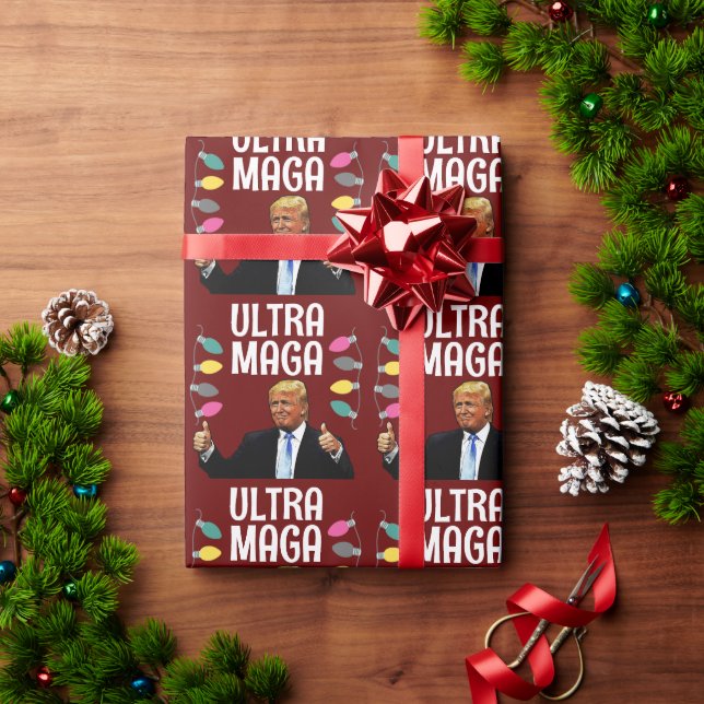 TRUMP CHRISTMAS ULTRA MAGA WRAPPING PAPPER PRESENTPAPPER (Julgåva)