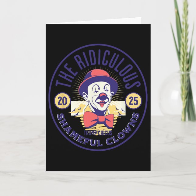 Trump Cirkus Clown Löjlig Skamlig Dumhet C Kort (Framsida)