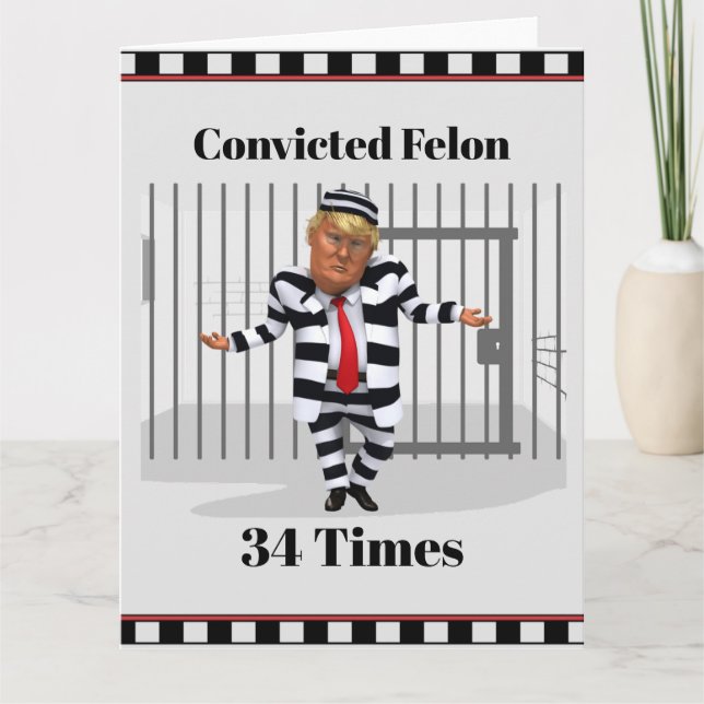Trump Conviced Felon Greeting Card Kort (Framsida)