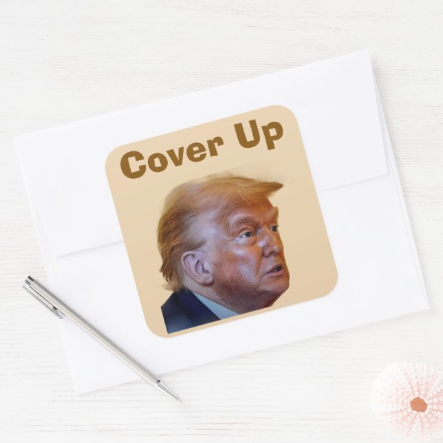 Trump/Cover Up Sticker Fyrkantigt Klistermärke (Kuvert)